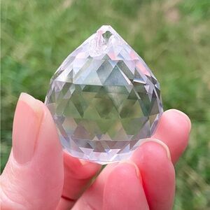 18 Faceted Crystal Prism for Crafts and Making Sun Catchers. Prism with Hole